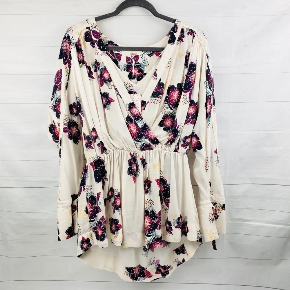 Free People Tuscan Floral Blouse